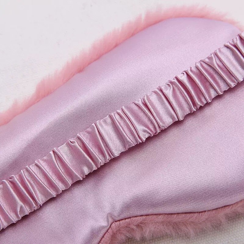 Eye Mask Factory - OEM/ODM New Lovely Faux Fur Silk Plush Satin and Cotton for Sleep
