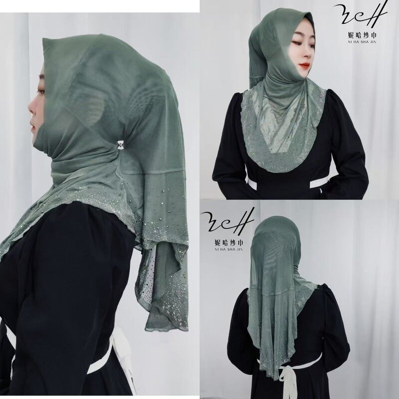 Muslim Hijab Factory - OEM/ODM Factory Direct Supply Fashion Embroidered Rhinestone Cap