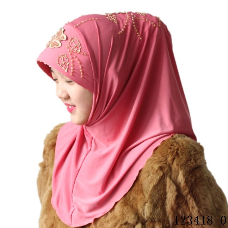 Muslim Head Cover Factory - OEM/ODM 2022 New Design Small Flower Hand Beaded Malaysian