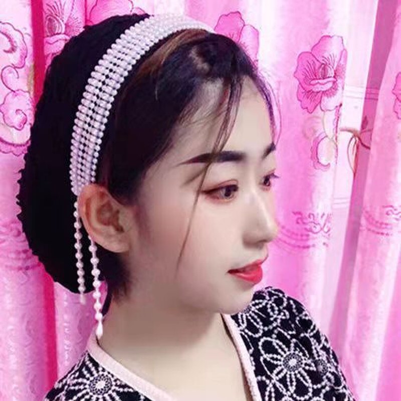 Muslim Tassel Hat Factory - OEM/ODM 2022 New Design Auger Tassel Pearl Bright Diamond Flower