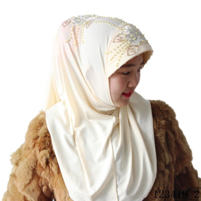 Muslim Head Cover Factory - OEM/ODM 2022 New Design Small Flower Hand Beaded Malaysian