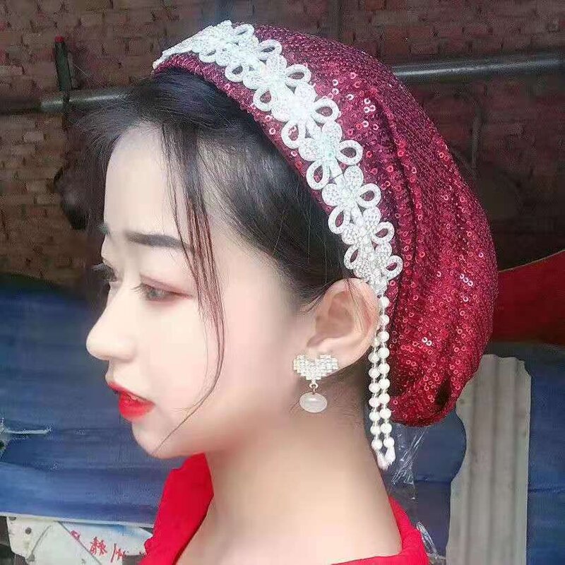 Turban Hat Factory - OEM/ODM 2022 New Design Fold Muslim Autumn Winter Iris Fringe Hair Band