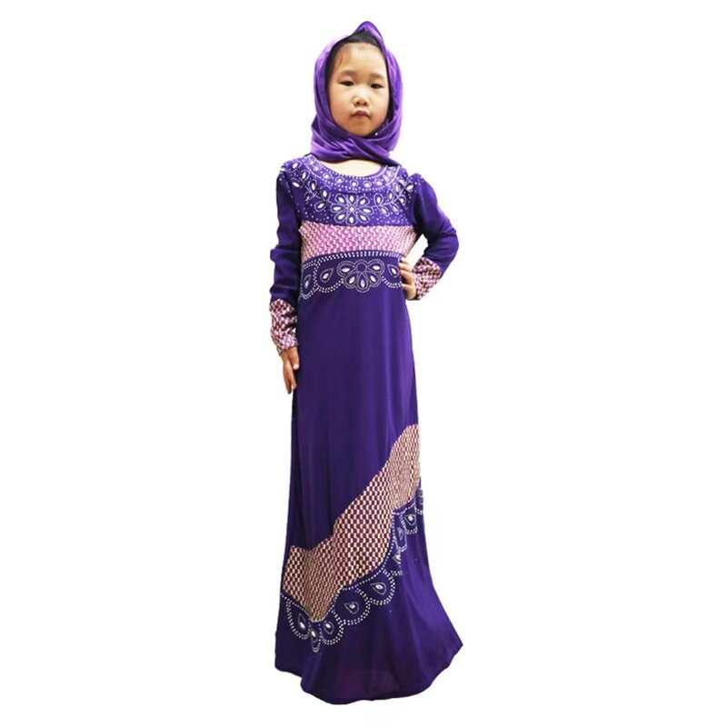 Arab Girl's Robe Manufacturer - OEM/ODM Newly Designed Pressed Diamond Patchwork Islamic Prayer