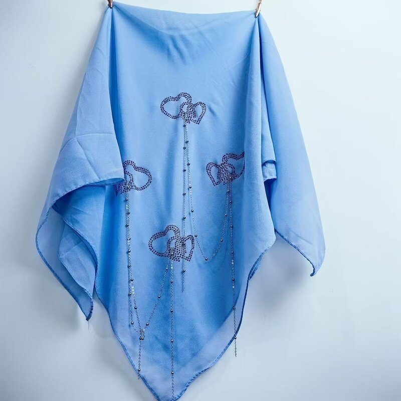 Hijab Scarf Manufacturer - OEM/ODM Factory Direct Supply New Pearl Chiffon with Heart Tassel