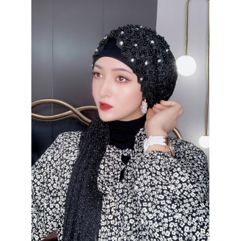 Islamic Shawl Hijab Manufacturer - OEM/ODM 2025 New Beaded Floral Hand-Embroidered with Ribbon