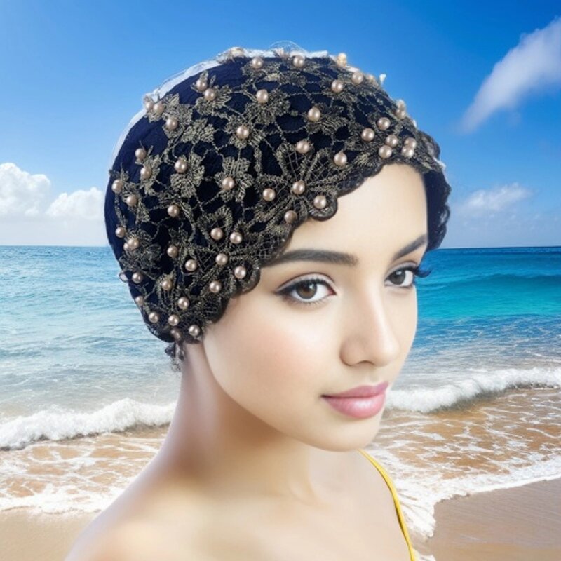 Muslim Hijab Cap Factory - OEM/ODM Women's Embroidered Beaded Polyester Stretchy