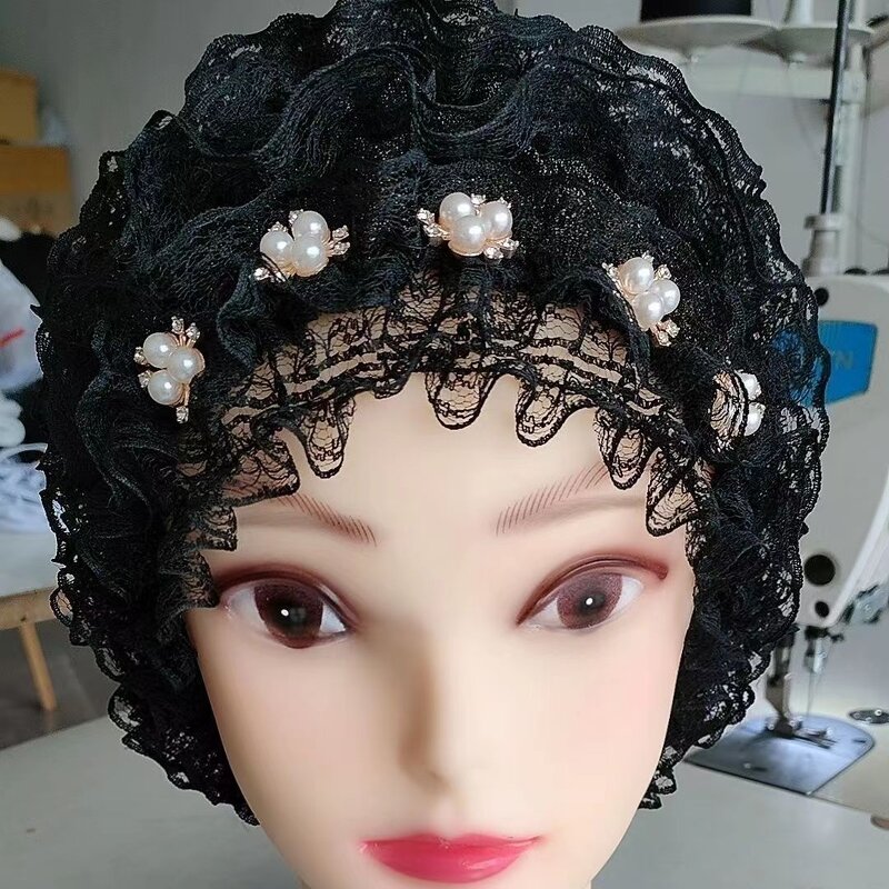 Lace Flower Pearl Hat Factory - OEM/ODM 2022 New Design Hui White Hair Covered Baotou