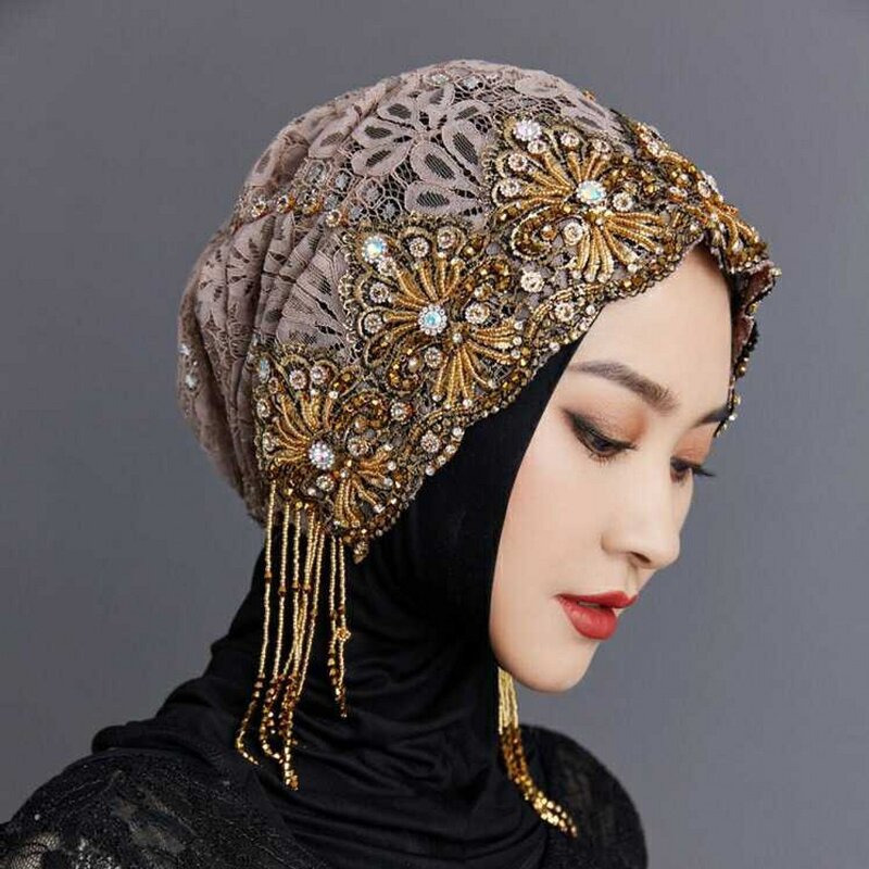 Muslim Women's Hijab Factory - OEM/ODM Elegant Embroidered Heavy Duty Fringe Rhinestones Pearl