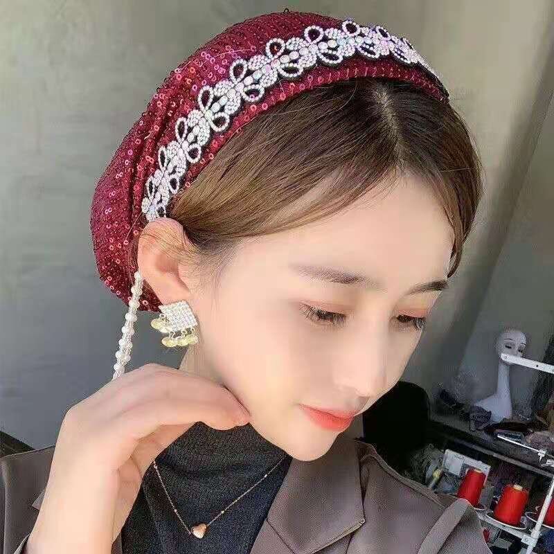 Turban Hat Factory - OEM/ODM 2022 New Design Fold Muslim Autumn Winter Iris Fringe Hair Band
