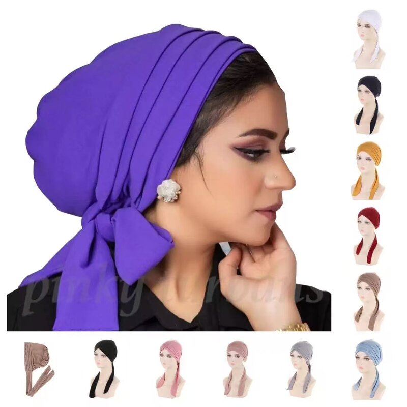 Headscarf Cap Factory - OEM/ODM Factory Wholesale Solid Color Crystal Hemp Long Tail