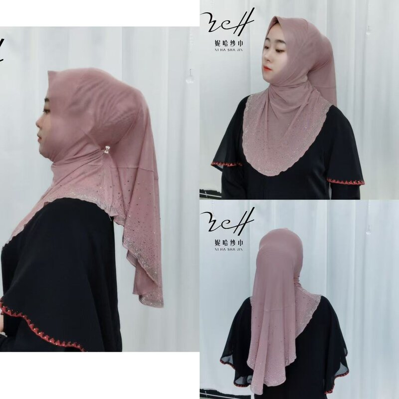 Muslim Hijab Factory - OEM/ODM Factory Direct Supply Fashion Embroidered Rhinestone Cap