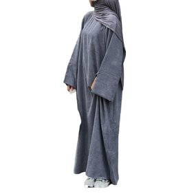 Dubai Abaya Factory - OEM/ODM Handmade Modest Style for Muslim Women Thick Corduroy One Piece