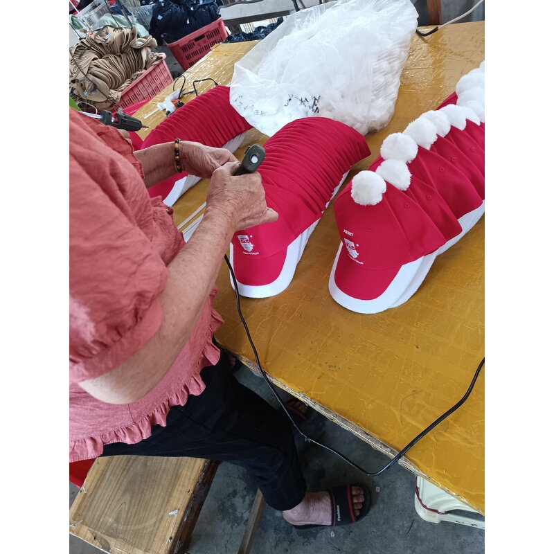 Christmas Baseball Cap Manufacturer - OEM/ODM 2022 Newest 6 Panel Embroidery New Year Red & White