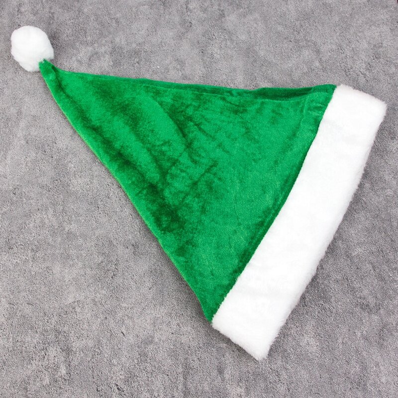 Santa Claus Hat Manufacturer - OEM/ODM High Quality Soft Plush Thick Green & White for Xmas
