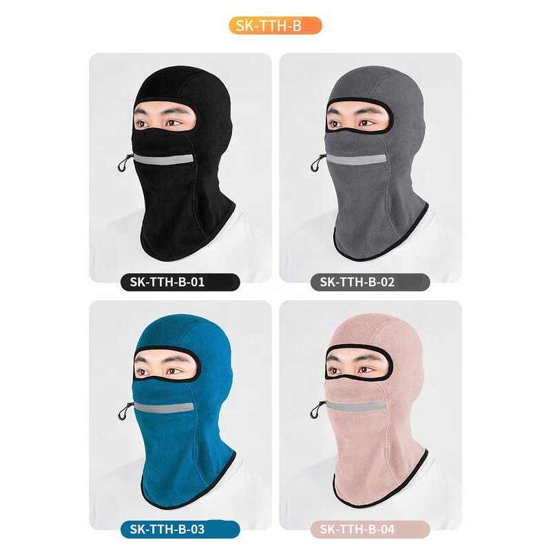 Ski Mask Manufacturer - OEM/ODM Warm Tactical Reflective Zipper Fleece Full Face Balaclava