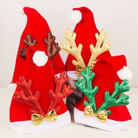 Christmas Hat Factory - OEM/ODM 2022 New Xmas Santa Claus Reindeer Snowman Deer with Pom