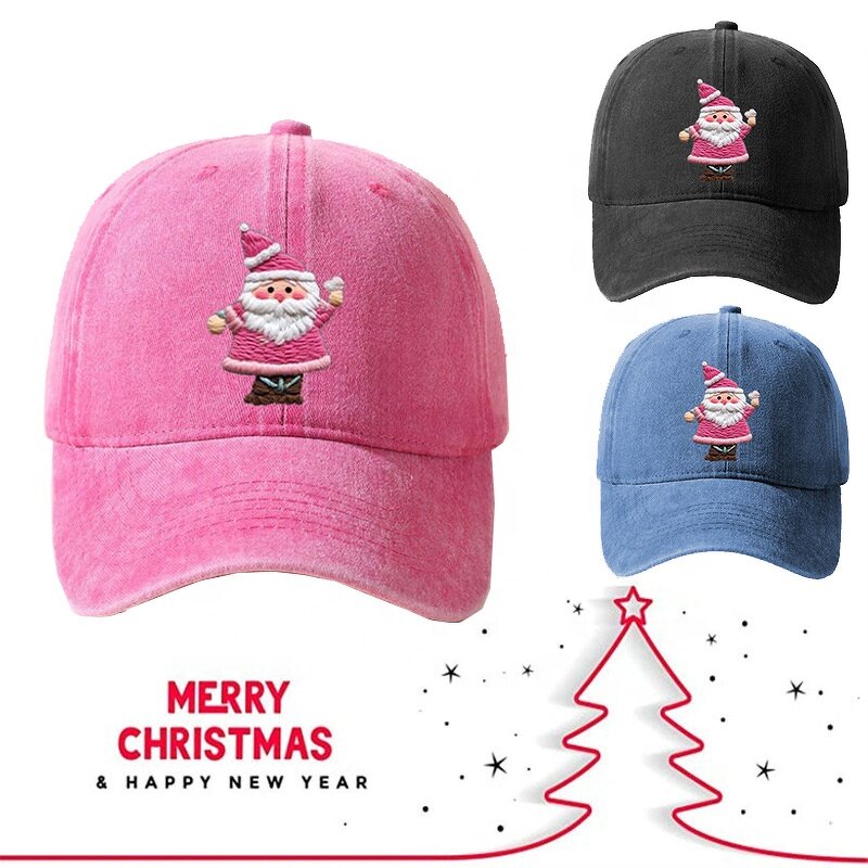 Christmas Dad Hat Factory - OEM/ODM New Custom Print Washed Vintage Heavy Distressed Santa Clause