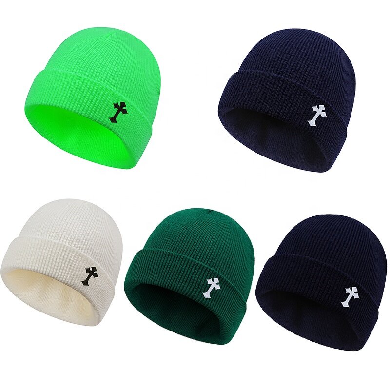 Unisex Daily Beanie Manufacturer - OEM/ODM Custom Men Women Cross Cuffed Winter Ribbed Ski