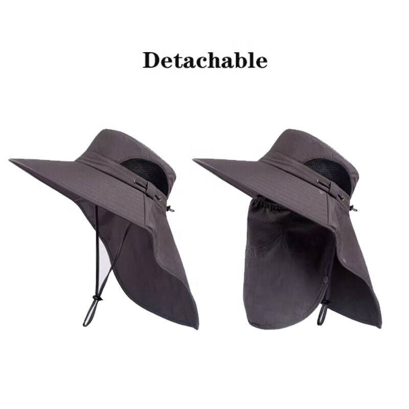 Fishing Visor Hat Factory - OEM/ODM New Outdoor UPF 50+ Bucket Cap Foldable Detachable Face