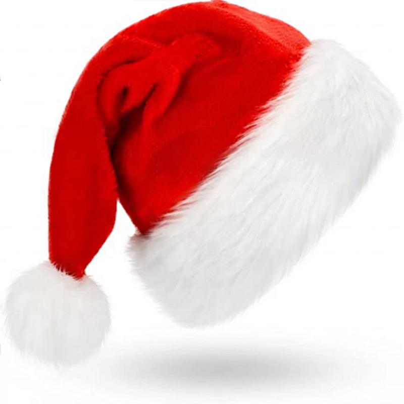 Santa Claus Hat Manufacturer - OEM/ODM High Quality Soft Plush Thick Red & White for Xmas