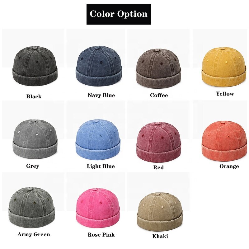 Skull Beanie Factory - OEM/ODM Custom Washed Distressed Melon Docker Rolled Landlord Hat