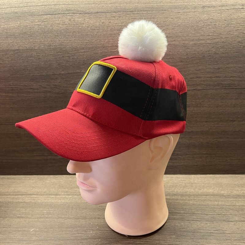 Santa Baseball Cap Factory - OEM/ODM Newest Embroidery Logo 5 Panel Red & White Pom Cap