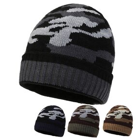 Camouflage Beanie Manufacturer - OEM/ODM Custom Winter Designer Soft Thickened Fleece Lined