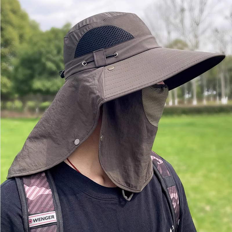 Fishing Visor Hat Factory - OEM/ODM New Outdoor UPF 50+ Bucket Cap Foldable Detachable Face