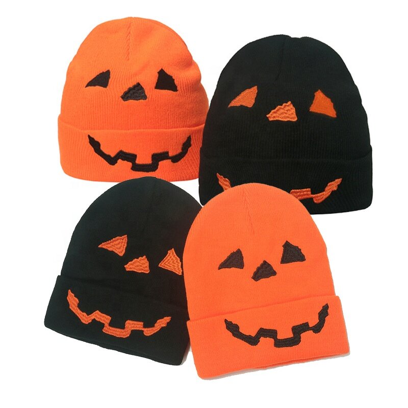 Halloween Winter Hat Manufacturer - OEM/ODM Acrylic Embroidered Chunky Skull Pumpkin Ghost
