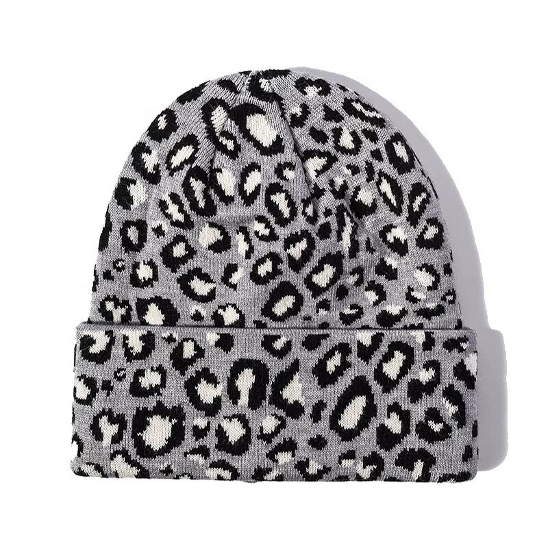 Leopard Print Beanie Manufacturer - OEM/ODM Wholesale Warm Winter Women's Soft Knitted Cuff