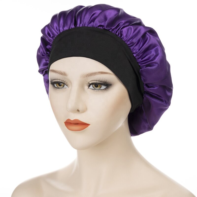 Hair Bonnets Manufacturer - OEM/ODM Wholesale Custom Two Tone Adjustable Satin for Sleeping