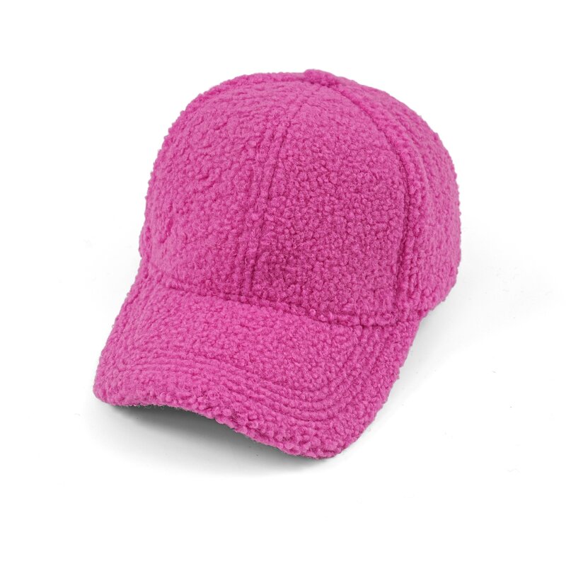 Winter Baseball Cap Factory - OEM/ODM Faux Lamb Wool Plush Thickened 6 Panel Unstructured