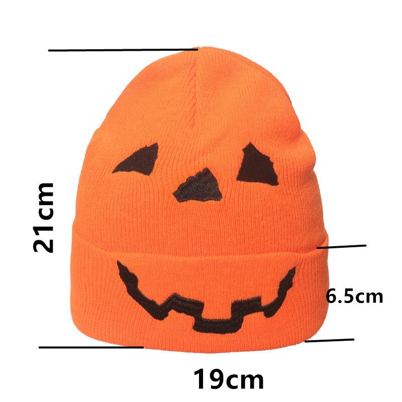 Halloween Winter Hat Manufacturer - OEM/ODM Acrylic Embroidered Chunky Skull Pumpkin Ghost