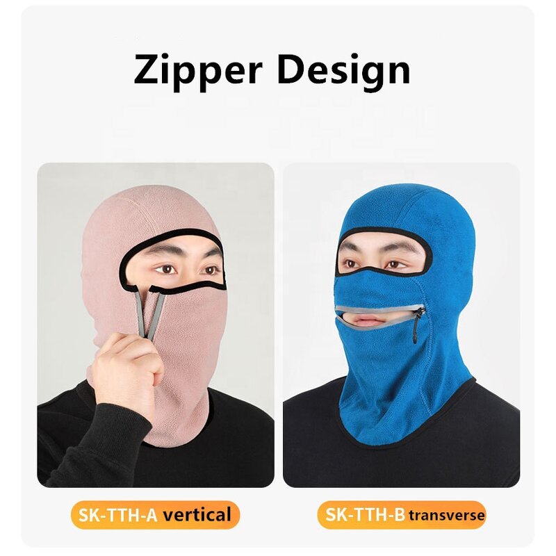 Ski Mask Manufacturer - OEM/ODM Warm Tactical Reflective Zipper Fleece Full Face Balaclava