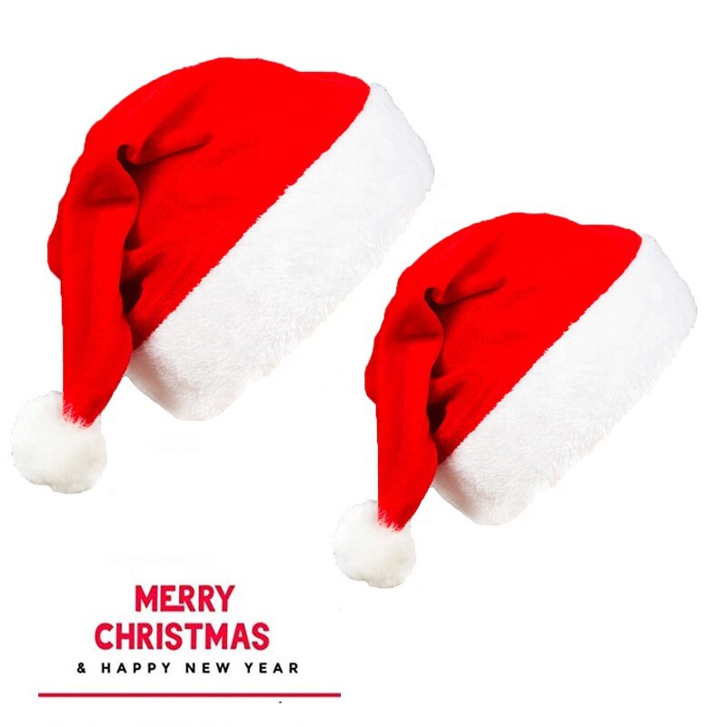 Santa Claus Hat Factory - OEM/ODM Cheap Promotion New Year Soft Plush Thick Red & White