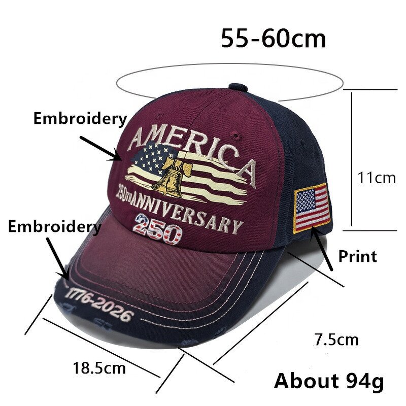 Statue of Liberty Cap Manufacturer - OEM/ODM New Embroidery Eagle United States 250th Anniversary