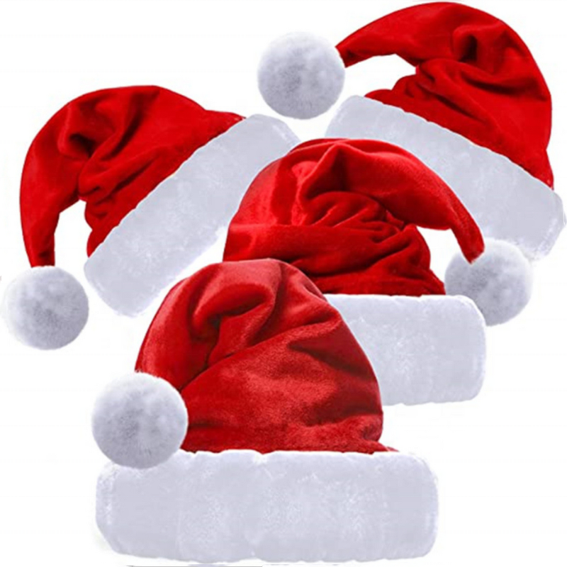 Santa Claus Hat Manufacturer - OEM/ODM High Quality Soft Plush Thick Red & White for Xmas
