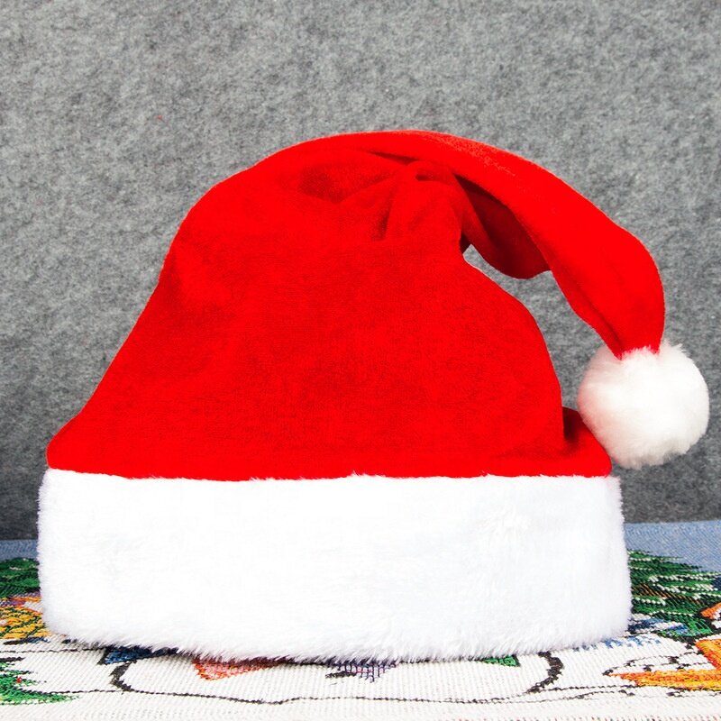 Santa Claus Hat Factory - OEM/ODM Cheap Promotion New Year Soft Plush Thick Red & White