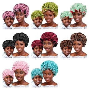 Satin Bonnet Sets Manufacturer - OEM/ODM Wholesale Multiple Color Reversible Mommy and Me