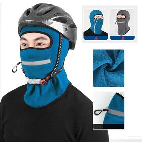 Ski Mask Manufacturer - OEM/ODM Warm Tactical Reflective Zipper Fleece Full Face Balaclava