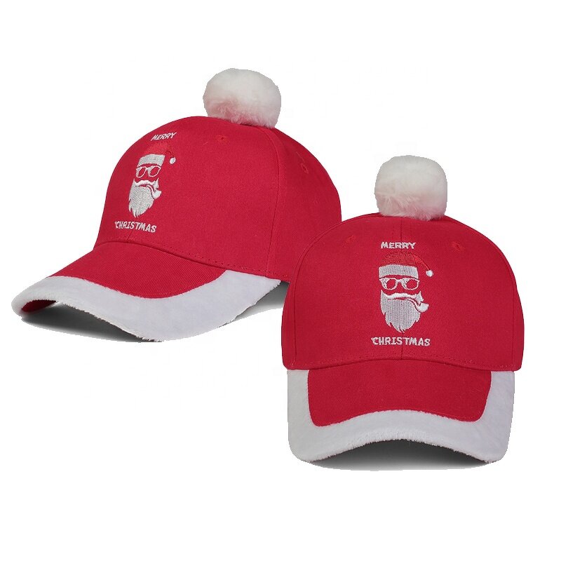 Christmas Baseball Cap Manufacturer - OEM/ODM 2022 Newest 6 Panel Embroidery New Year Red & White