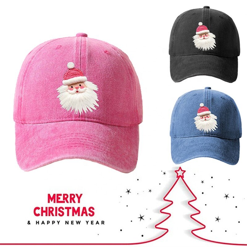 Christmas Dad Hat Factory - OEM/ODM New Custom Print Washed Vintage Heavy Distressed Santa Clause