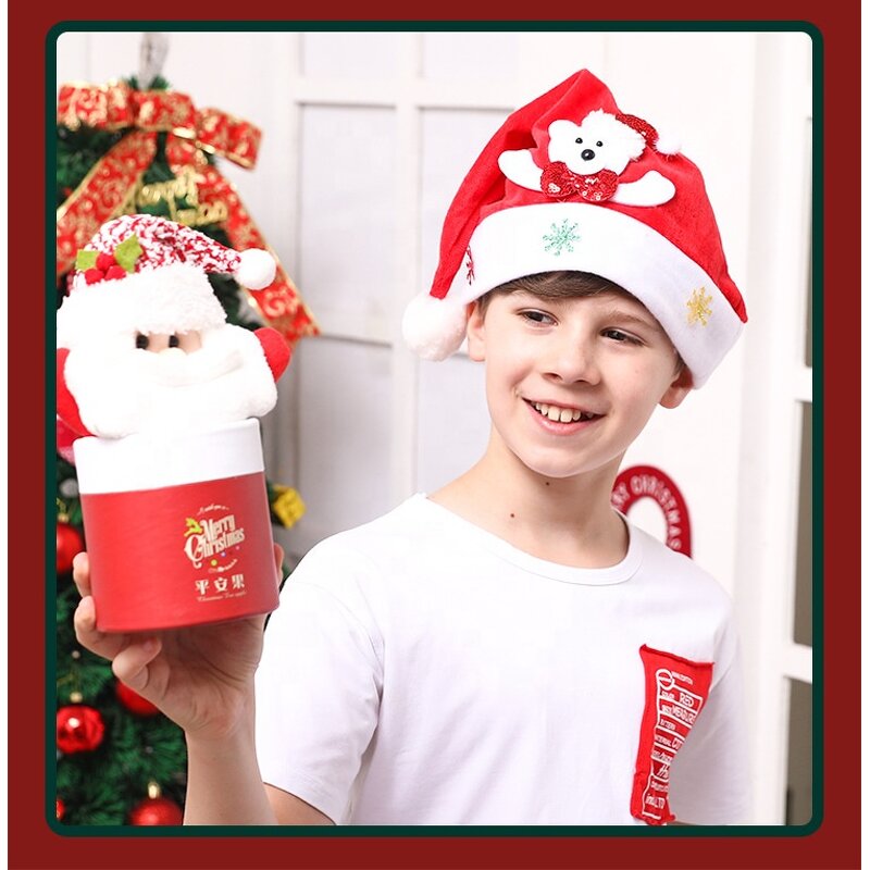 Christmas Hat Factory - OEM/ODM 2022 New Xmas Santa Claus Reindeer Snowman Deer with Pom