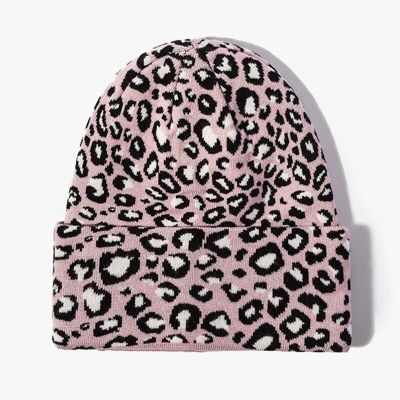 Leopard Print Beanie Manufacturer - OEM/ODM Wholesale Warm Winter Women's Soft Knitted Cuff