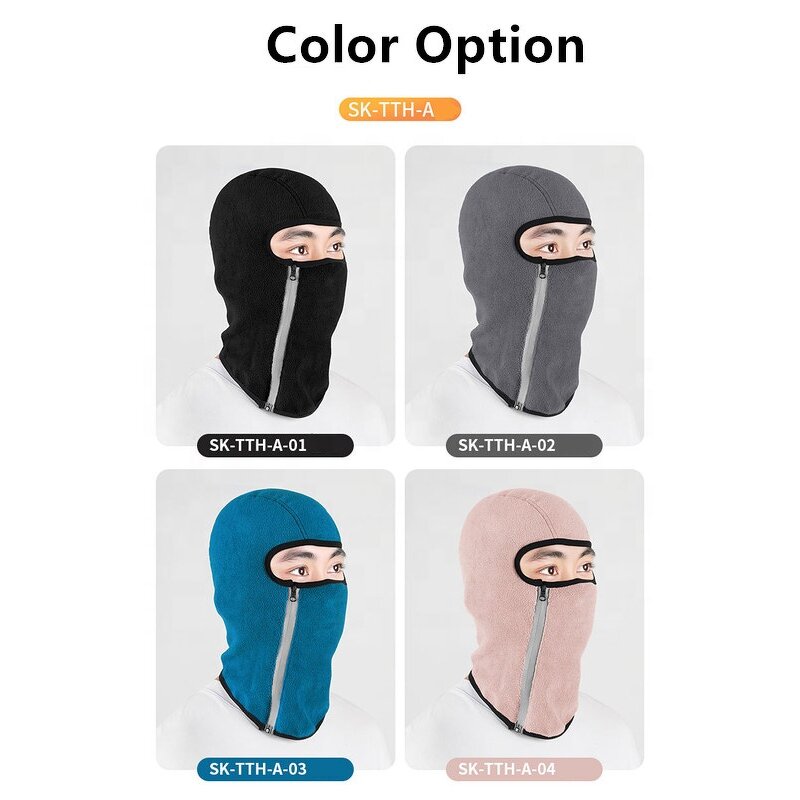 Ski Mask Manufacturer - OEM/ODM Warm Tactical Reflective Zipper Fleece Full Face Balaclava