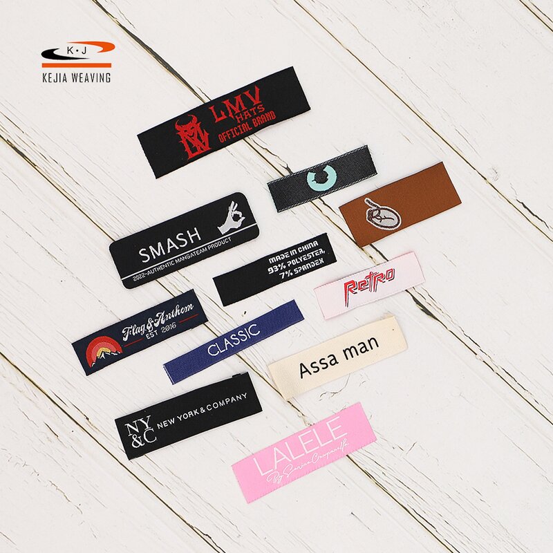 Heat Cut Woven Labels Manufacturer - OEM/ODM DIY High Quality Yarn Label Center Fold Damask