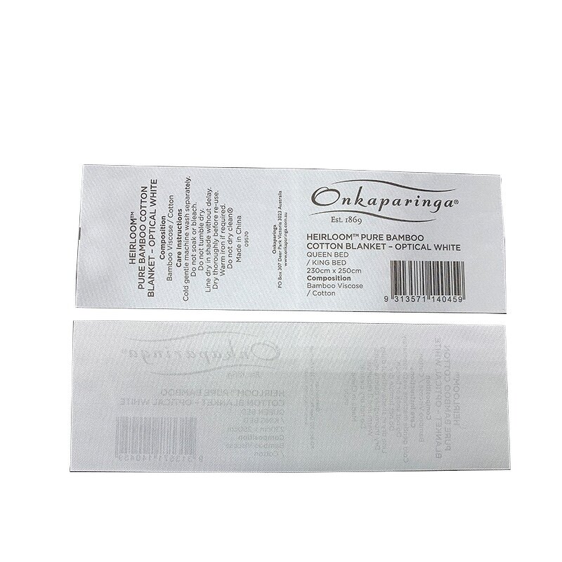 Woven Care Label Manufacturer - OEM/ODM Highly Recommended 100% Cotton Garment Warning