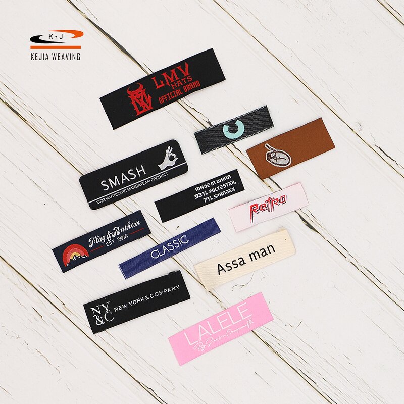 Custom Shape Woven Label Factory - OEM/ODM No Moq Wholesale Damask Garment Tags