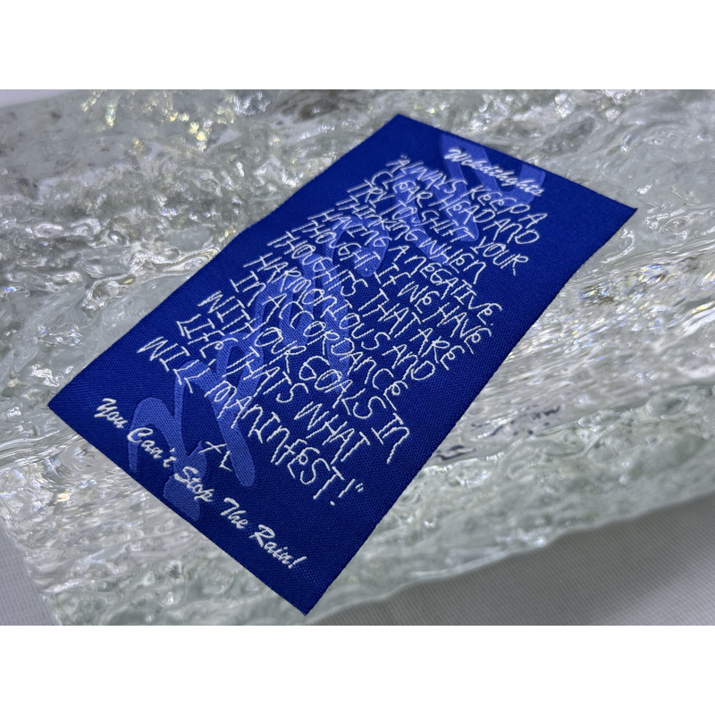 Damask Satin Woven Label Factory - OEM/ODM No Moq Custom Recycled Straight Cut