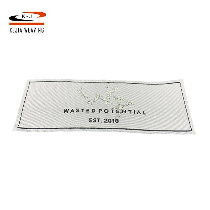 Damask Woven Label Manufacturer - OEM/ODM Top Quality No Moq Brand Name Logo End Fold